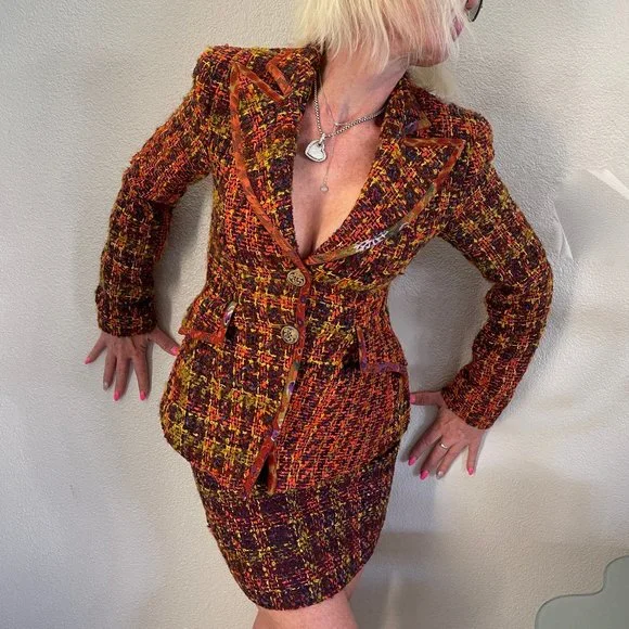 Auc Christian Lacroix Boucle Tweed 2 pisses suit - Picture 3 of 15